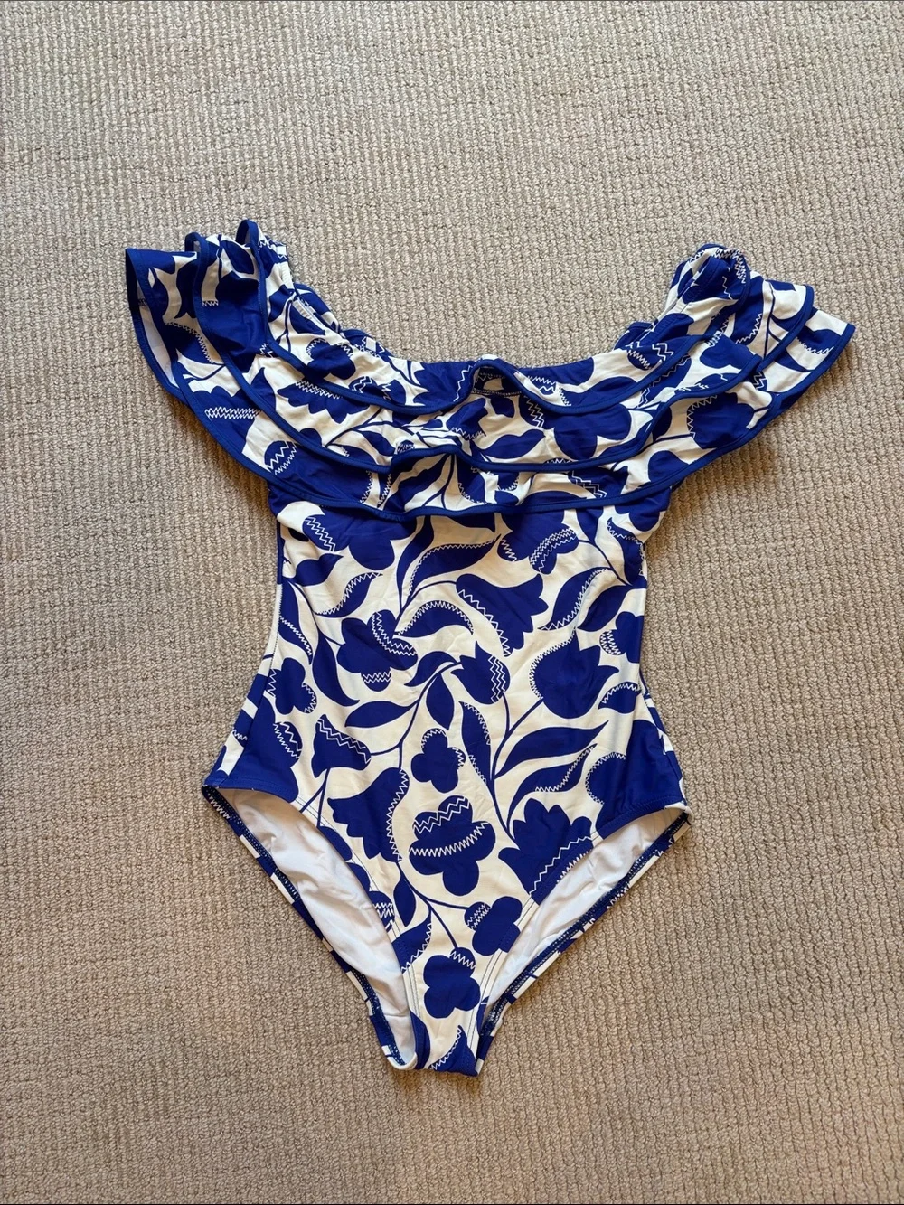 kate spade Blue and White Floral One-Piece Swimsuit